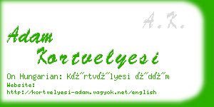 adam kortvelyesi business card